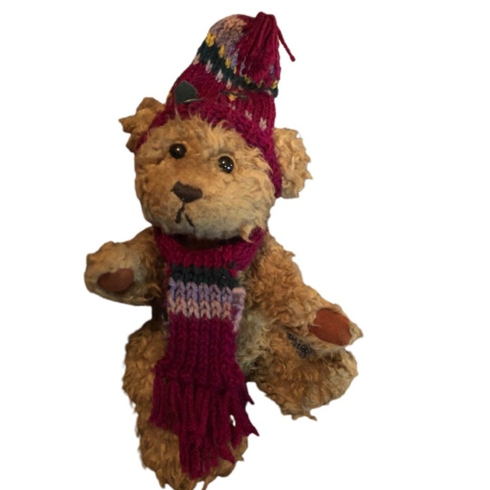 Boyds Bears Archive Collection Teddy Bear with Knit Hat and Scarf Tan Plush 10in